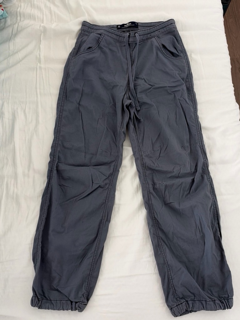 Hollister Women’s Parachute Pants in Blueish Grey Color